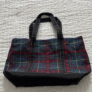 LL Bean Plaid Canvas Tote Bag